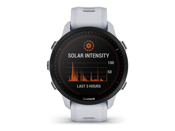 Garmin Forerunner 955 Solar - Sportsur med stropp - silikon - håndleddstørrelse: 130-220 mm - display 1.3" - 32 GB - Bluetooth, Wi-Fi, ANT+ - 53 g -