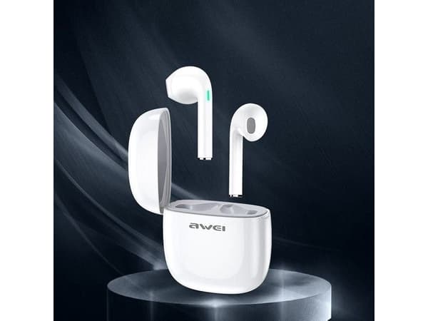AWEI słuchawki Bluetooth 5.0 T28 TWS + stacja dokująca biały/white