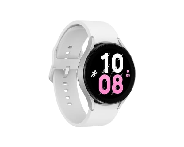 Samsung® | Galaxy Watch5 - 44 mm - hopea - älykello urheilurannekkeella - näyttö 1,4" - 16 Gt - NFC, Wi-Fi, Bluetooth - 33,5 g