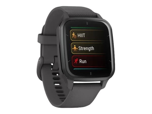 Garmin Venu Sq 2 - 40 mm - skyggegrå - smartklokke med bånd - silikon - skyggegrå - håndleddstørrelse: 125-190 mm - display 1.41" - Bluetooth, ANT+ -