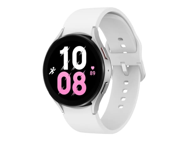 Samsung Galaxy Watch5 - 44 mm - sølvfarget - smartklokke med sportsbånd - display 1.4" - 16 GB - NFC, Wi-Fi, Bluetooth - 33.5 g