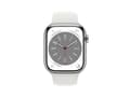 Miniatyrbild 5 av 5: Apple Watch Series 8 (GPS + Cellular) - 45 mm - rostfritt stål i silver - smart klocka med sportband - fluoroelastomer - vit - bandstorlek: standard