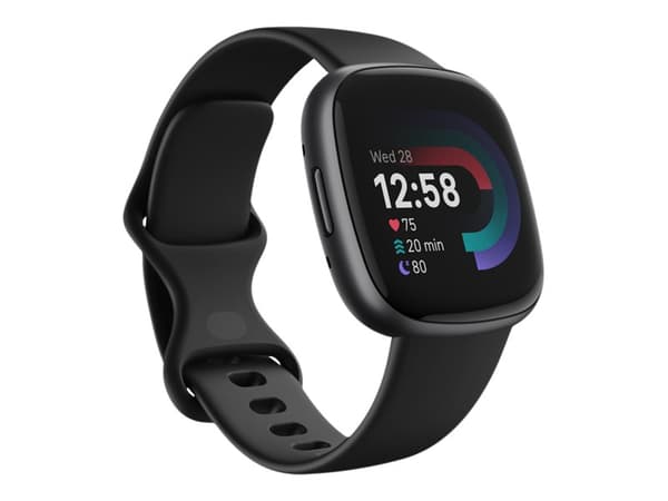 Fitbit Versa 4 - 40 mm - grafit - smart klocka med band - svart - bandstorlek: S/L - NFC, Bluetooth