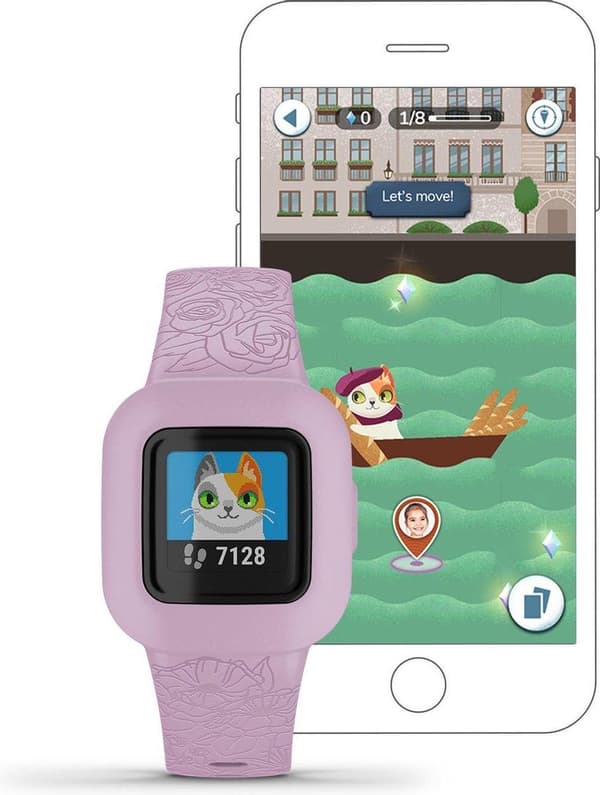 Garmin Vívofit Junior 3 Activity Tracker - Fitness Tracker lapsille - Vedenkestävä - Vaaleanpunainen