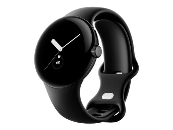 Google Pixel Watch - Matte black - smartklokke med bånd - fluorelastomer - obsidian - båndbredde: L - 32 GB - Wi-Fi, NFC, Bluetooth - 36 g