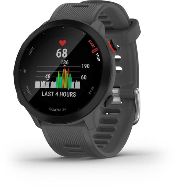 Garmin Forerunner 55 Løbeur - Sportsur med GPS Tracker - Velegnet til løb - Monterra Grey
