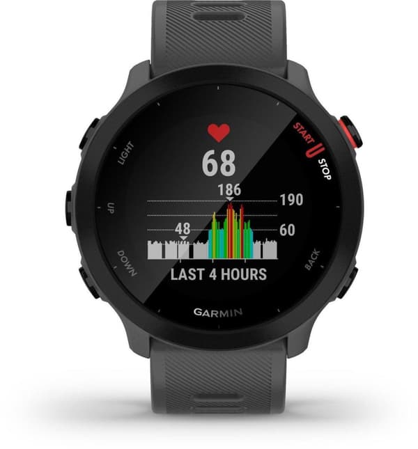 Garmin Forerunner 55 Løbeur - Sportsur med GPS Tracker - Velegnet til løb - Monterra Grey