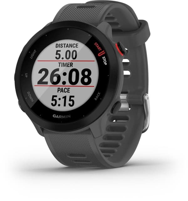 Garmin Forerunner 55 Løbeur - Sportsur med GPS Tracker - Velegnet til løb - Monterra Grey