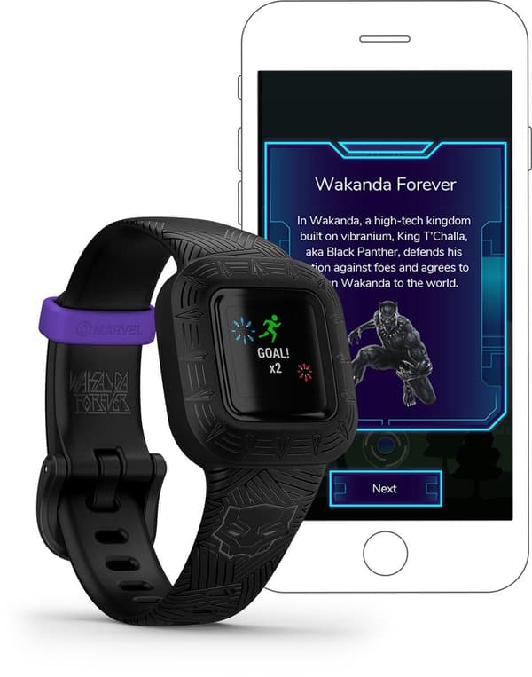 Garmin Vívofit Junior 3 Activity Tracker - Marvel Black Panther - Fitness Tracker för barn - Vattentålig - Svart