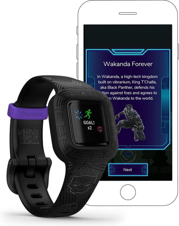 Garmin Vívofit Junior 3 Activity Tracker - Marvel Black Panther - Fitness Tracker för barn - Vattentålig - Svart