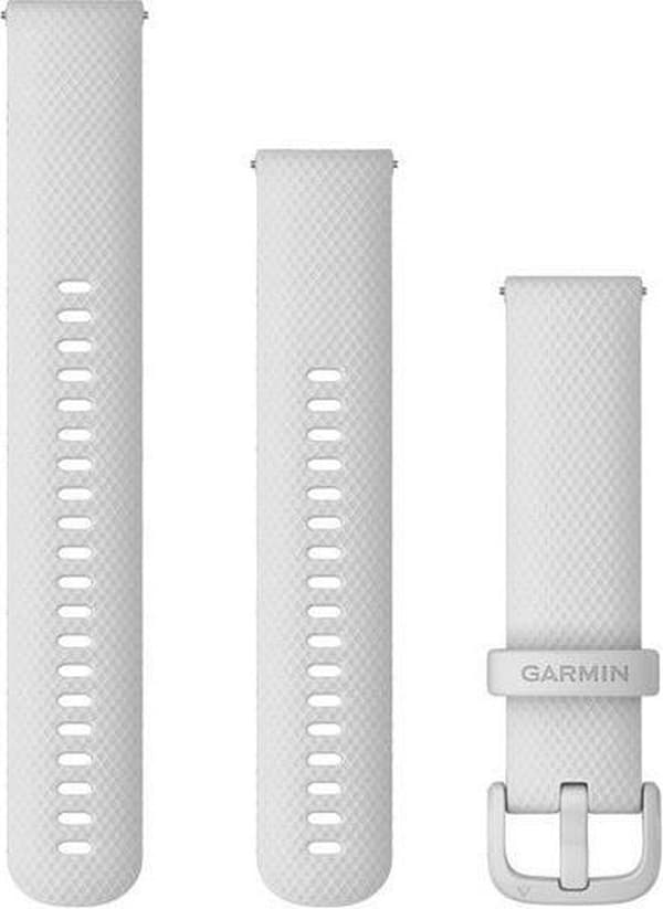 Garmin Quick Release Silikone Urbånd - 20 mm Armbånd - Bærbart Bånd - Hvid
