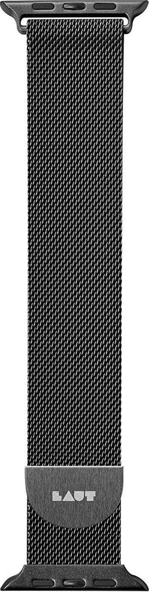 LAUT Steel Loop ruostumattomasta teräksestä valmistettu ranneke sopii Apple Watch Series 7:lle (45 mm) - musta