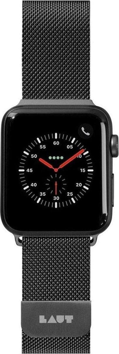 LAUT Steel Loop ruostumattomasta teräksestä valmistettu ranneke sopii Apple Watch Series 7:lle (45 mm) - musta