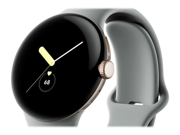 Google Pixel Watch - Champagneguld - smart klocka med band - fluoroelastomer - hazel - bandstorlek: L - 32 GB - Wi-Fi, NFC, Bluetooth - 36 g