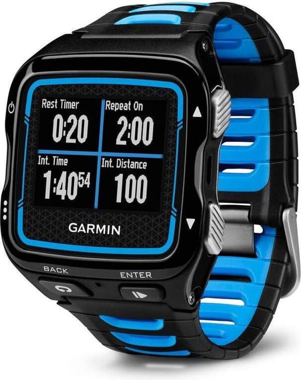 Garmin Forerunner 920XT silikonikorvauskellohihna - rannehihna - puettava hihna - musta/sininen