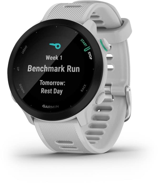 Garmin Forerunner 55 Running Watch - Sportklocka med GPS Tracker - Lämplig för löpning - Whitestone