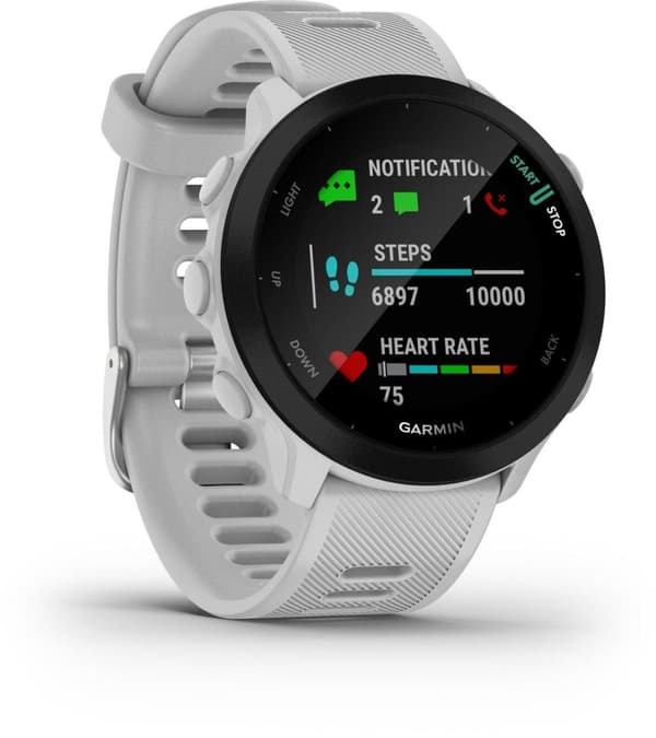 Garmin Forerunner 55 Running Watch - Sportklocka med GPS Tracker - Lämplig för löpning - Whitestone