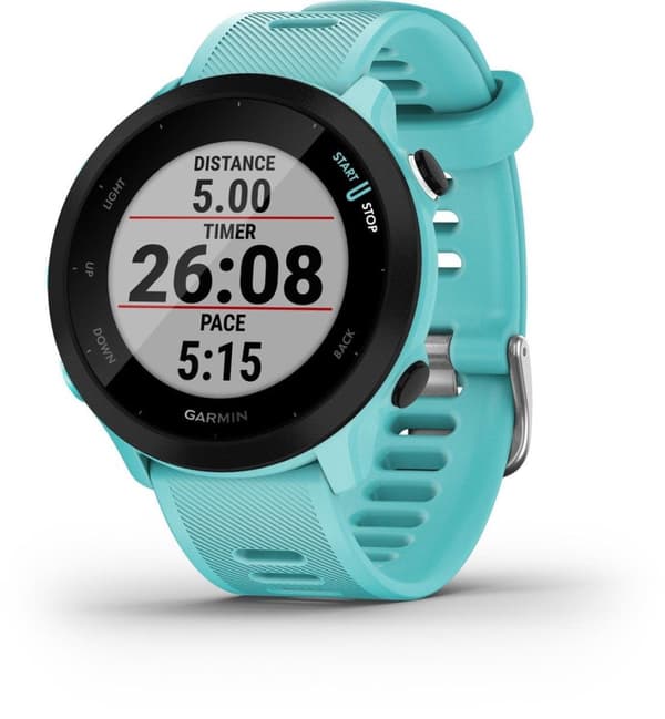 Garmin Forerunner 55 Løbeur - Sportsur med GPS Tracker - Velegnet til løb - Aqua