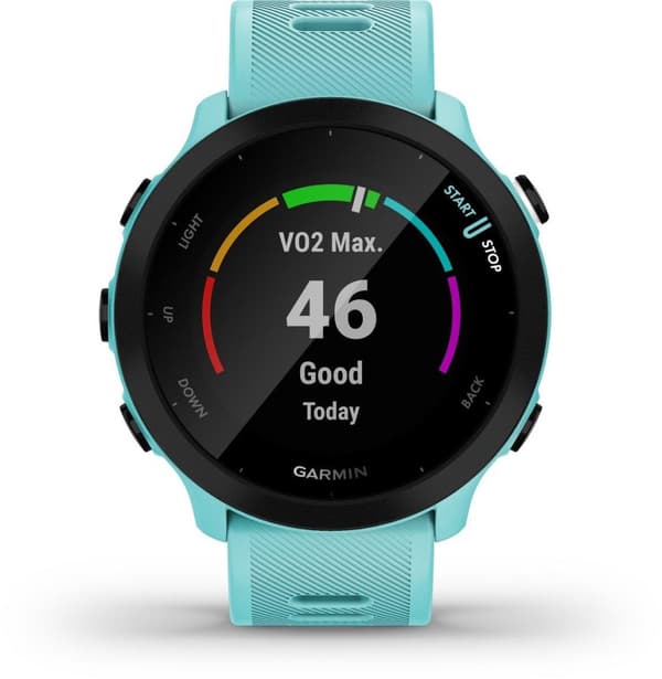 Garmin Forerunner 55 Løbeur - Sportsur med GPS Tracker - Velegnet til løb - Aqua