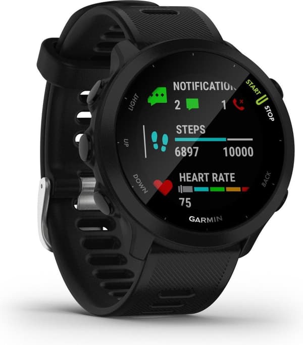 Garmin Forerunner 55 Running Watch - Sportklocka med GPS Tracker - Lämplig för löpning - Träna med Garmin Coach - Svart