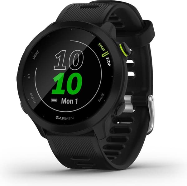 Garmin Forerunner 55 Løbeur - Sportsur med GPS Tracker - Velegnet til løb - Træn med Garmin Coach - Sort Sort