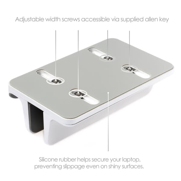 Desire2 Dubbelt Bordsställ för Tablets Mac/Ultrabooks Justerbar Aluminium Silver