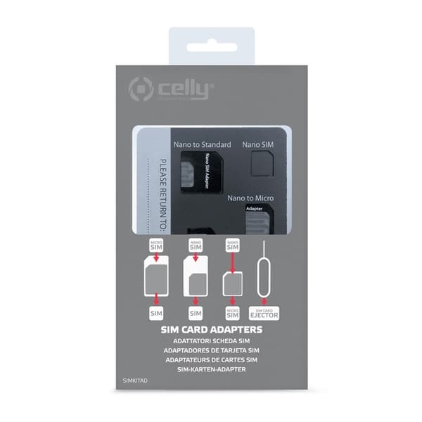 Celly SIM-kit SIM-kortadaptere 3-pakning