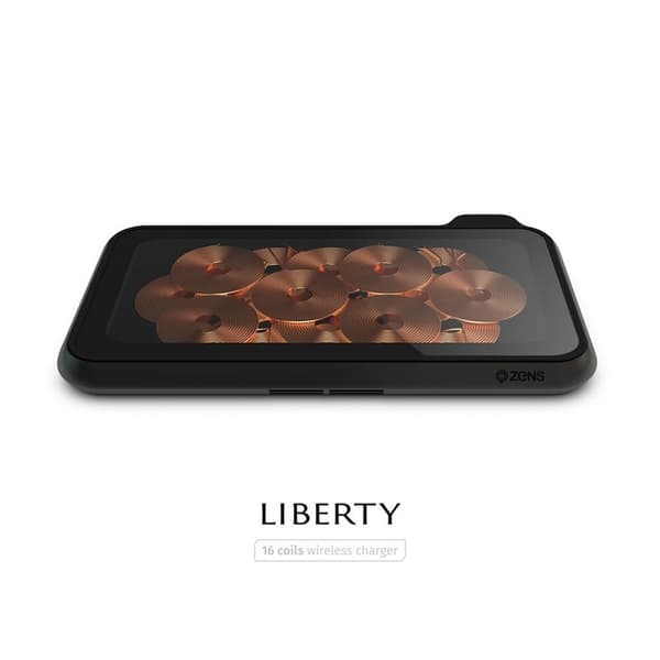 Zens Dual Bordsladdare  QI Liberty 16 coils 2x15W Glass Top Edition (Apple & Samsung QC)