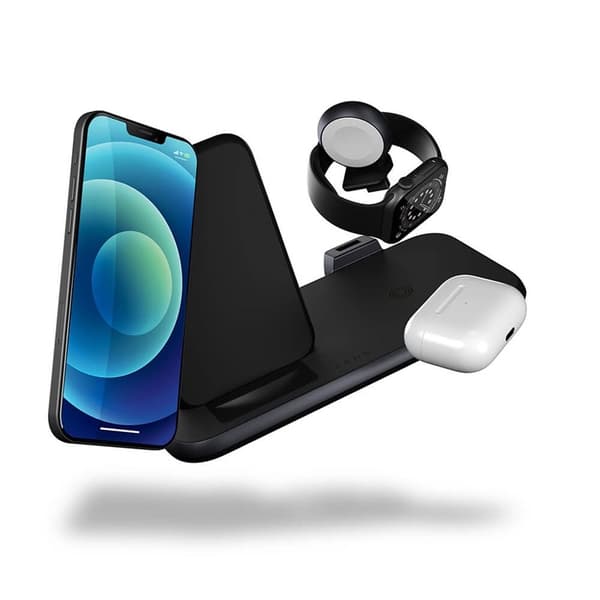 ZENS 4in1 QI Pöytälaturi 10W sis 45W USB-C PD Musta