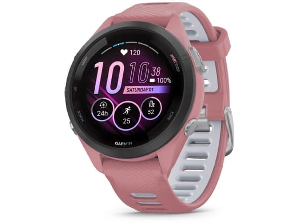 Garmin Forerunner 265S - 42 mm - light pink - smart klocka med band - silikon - light pink/powder gray - handledsstorlek: 115-178 mm - display 1.1" -