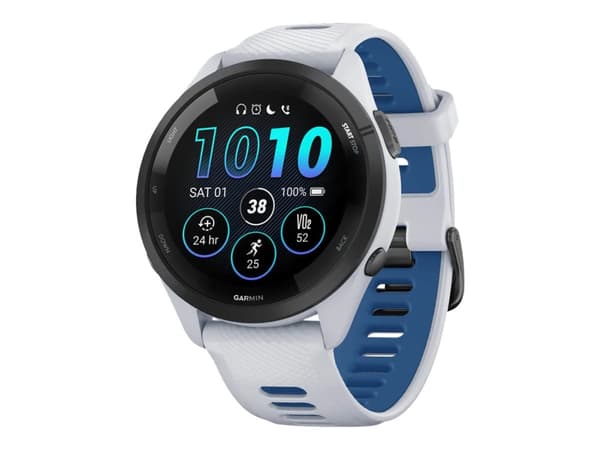 Garmin Forerunner 265 - 46 mm - whitestone - smartklokke med stropp - håndleddstørrelse: 135-205 mm - display 1.3" - 8 GB - Bluetooth, Wi-Fi, ANT+ -