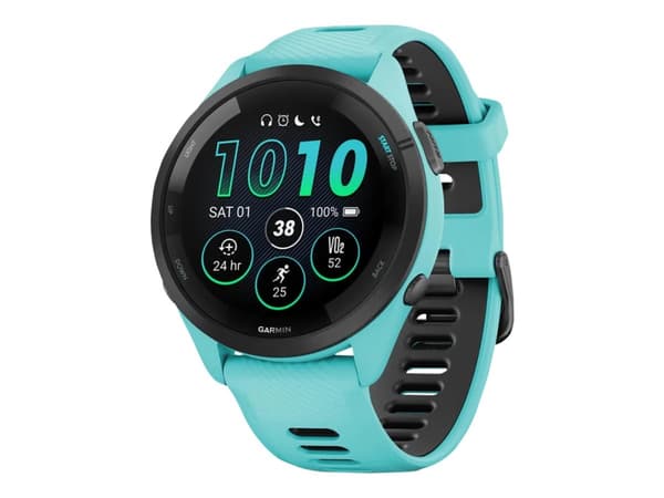 Garmin Forerunner 265 - 46 mm - aqua - smartklokke med stropp - håndleddstørrelse: 135-205 mm - display 1.3" - 8 GB - Bluetooth, Wi-Fi, ANT+ - 47 g