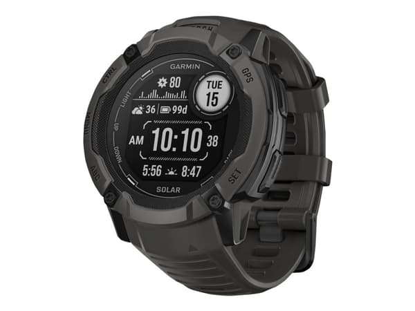 Garmin Instinct 2X Solar - 50 mm - fiberförstärkta polymerer - Ja smart klocka med band - handledsstorlek: 145-228 mm - monokrom - 64 MB - Bluetooth,