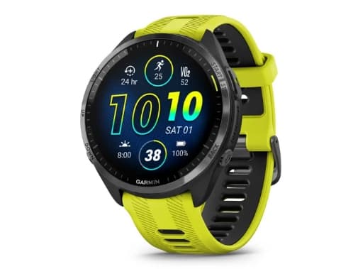 Garmin Forerunner 965 - 47 mm - svart - smart klocka med band - silikon - amp yellow/black - handledsstorlek: 135-205 mm - display 1.4" - 32 GB - Blu