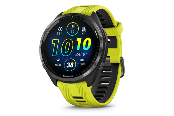 Garmin Forerunner 965 - 47 mm - svart - smart klocka med band - silikon - amp yellow/black - handledsstorlek: 135-205 mm - display 1.4" - 32 GB - Blu