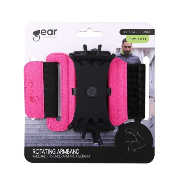 Gear Sportarmband Premium Universal För Över och Underarm Vridbar hållare Rosa