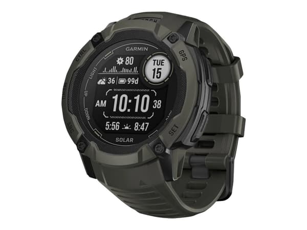 Garmin Instinct 2X Solar - 50 mm - fiberforsterket polymer - Ja smartklokke med bånd - håndleddstørrelse: 145-228 mm - monokrom - 64 MB - Bluetooth,