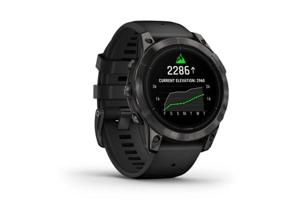 Garmin epix Pro - Sapphire Edition - 2a generation - 47 mm - titanium carbon gray DLC - Ja smart klocka med band - silikon - svart - handledsstorlek:
