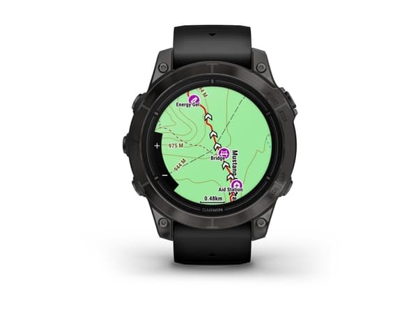 Garmin epix Pro - Sapphire Edition - 2a generation - 47 mm - titanium carbon gray DLC - Ja smart klocka med band - silikon - svart - handledsstorlek: