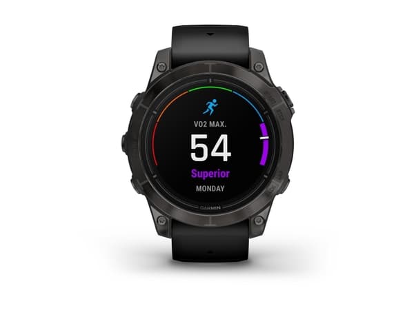 Garmin epix Pro - Sapphire Edition - 2a generation - 47 mm - titanium carbon gray DLC - Ja smart klocka med band - silikon - svart - handledsstorlek:
