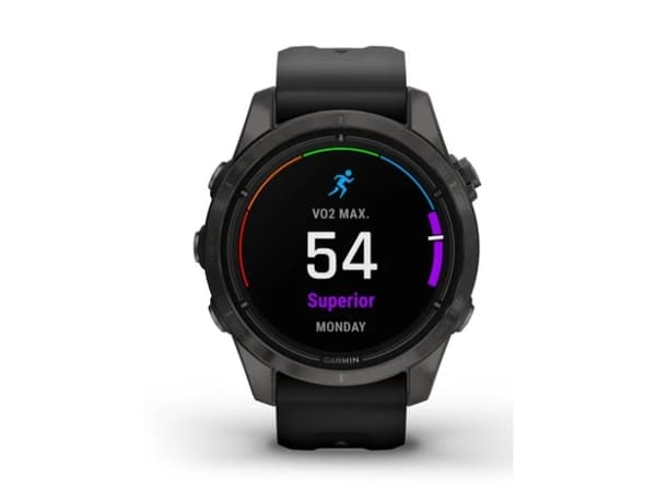 Garmin epix Pro - Sapphire Edition - 2. generasjon - 42 mm - titan karbongrå DLC - Ja smartklokke med bånd - silikon - svart - håndleddstørrelse: 108
