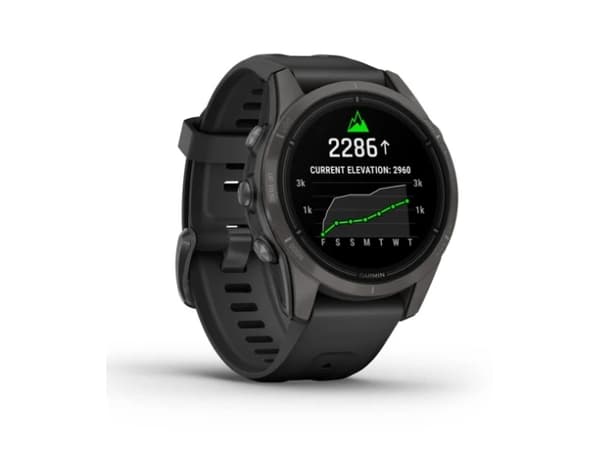 Garmin epix Pro - Sapphire Edition - 2. generasjon - 42 mm - titan karbongrå DLC - Ja smartklokke med bånd - silikon - svart - håndleddstørrelse: 108