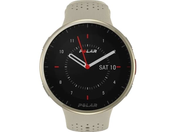 Polar Pacer Pro - Smartklokke med bånd - silikon - beige - båndbredde: S/L - display 1.2" - 32 MB - Bluetooth - 23 g - gullstøv