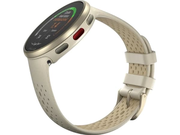 Polar Pacer Pro - Smartklokke med bånd - silikon - beige - båndbredde: S/L - display 1.2" - 32 MB - Bluetooth - 23 g - gullstøv