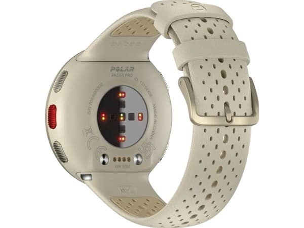Polar Pacer Pro - Smartklokke med bånd - silikon - beige - båndbredde: S/L - display 1.2" - 32 MB - Bluetooth - 23 g - gullstøv