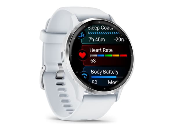 Garmin Venu 3 - 45 mm - whitestone fiberförstärkt polymer - smart klocka med band - silikon - handledsstorlek: 135-200 mm - display 1.4" - 8 GB - Blu