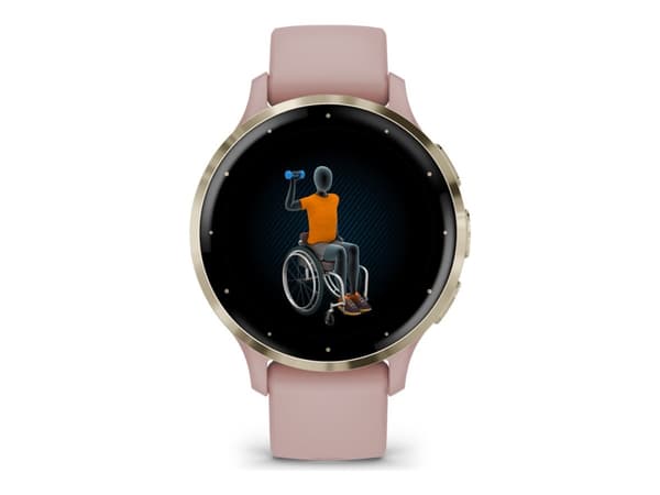 Garmin Venu 3S - 41 mm - puderrosa - smart klocka med band - silikon - handledsstorlek: 110-175 mm - display 1.2" - 8 GB - Bluetooth, Wi-Fi, ANT+ - 4