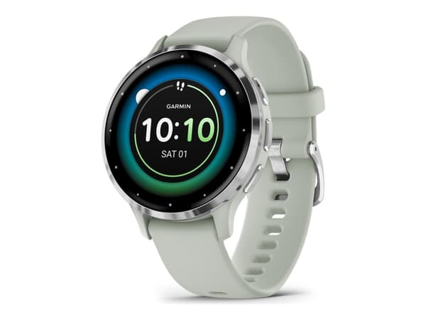 Garmin Venu 3S - 41 mm - salviegrå - smartklokke med bånd - silikon - håndleddstørrelse: 110-175 mm - display 1.2" - 8 GB - Bluetooth, Wi-Fi, ANT+ -