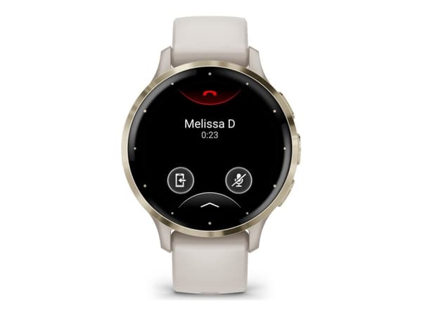 Garmin Venu 3S - 41 mm - elfenben - smartklokke med bånd - silikon - håndleddstørrelse: 110-175 mm - display 1.2" - 8 GB - Bluetooth, ANT+, Wi-Fi - 4