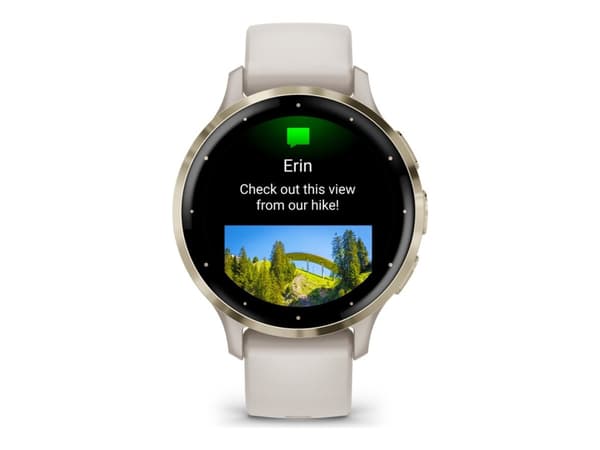 Garmin Venu 3S - 41 mm - elfenben - smartklokke med bånd - silikon - håndleddstørrelse: 110-175 mm - display 1.2" - 8 GB - Bluetooth, ANT+, Wi-Fi - 4